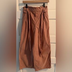 American Eagle Outfitters Blush Pink/brown High-Waist Wide Leg Corduroy pants